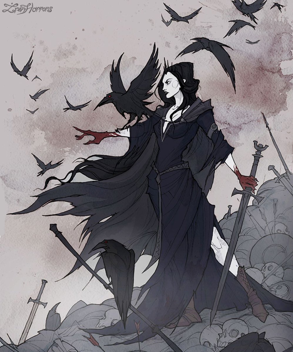 Beanna_Dubh's tweet photo. The War Goddess: a side of her that enjoys battle and the possibility to fight and shed the blood of enemies (especially to protect what and who she considers to be hers); on the other, her connection to magic, knowing that certain events can't be changed.
#MirrorThursday https://t.co/ZseOBwhBJn