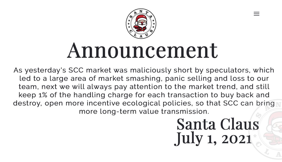 SantaClausscc's tweet photo. 😭😭😭
About the announcement of abnormal market fluctuation dear Santa Claus user↗️
#Coin98 #BinanceSmartChain  #DeFi #BNB  $BNB #Binance https://t.co/evEHkLe7Lu