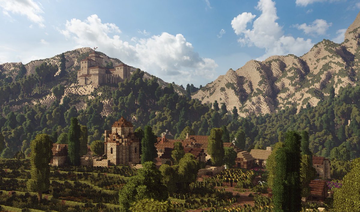 WesterosCraft's tweet image. *Newly completed project!*

Wyndhall, the seat of House Estren in the Westerlands—

Estren lands are home to the Pendric Hills, a notable gold mine in the Westerlands, and are located at the headwaters of the Tumblestone River.

#GameOfThrones #ASOIAF #Minecraft #MinecraftBuilds