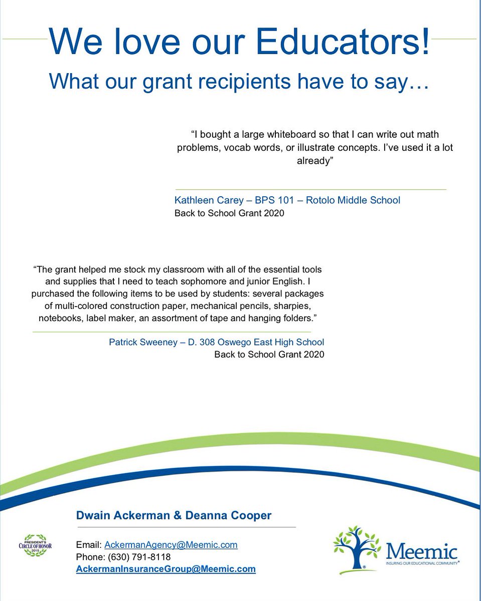 Ackerman Insurance Group, Inc. (@ackerman_agency) on Twitter photo Don’t let another Meemic grant opportunity pass you by!!  Sign up for the FREE Meemic Foundation today and don’t forget to pick ACKERMAN AGENCY as your foundation advocate. To Join: 
AckermanInsuranceGroup.com Don’t let another Meemic grant opportunity pass you by!!  Sign up for the FREE Meemic Foundation today and don’t forget to pick ACKERMAN AGENCY as your foundation advocate. To Join: 
AckermanInsuranceGroup.com