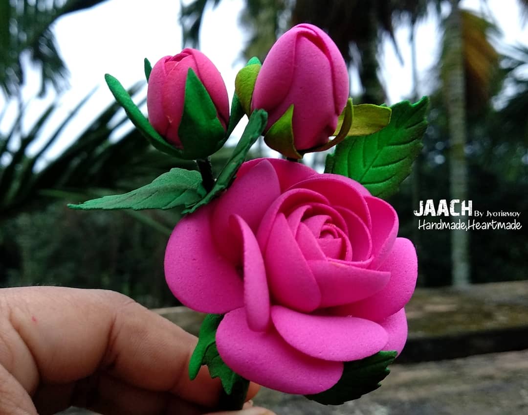 Foam flowers ❤️ Rose 
#jaach
#jsartandcrafthut
#handmadeflowers
#foamflowers