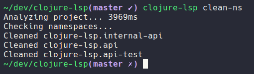 ericdallo's tweet image. Excited to announce the new clojure-lsp API/CLI feature 🚀
Now you can clean your project&apos;s namespaces removing unused vars and sorting them!
clojure-lsp.github.io/clojure-lsp/
#clojurelsp #lsp