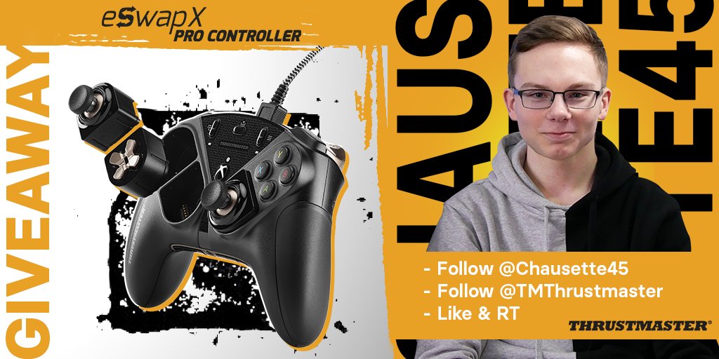 Chausette45 (@chausette45) on Twitter photo 🎁GIVEAWAY🎁
Avec <a href="/TMThrustmaster/">Thrustmaster Official</a> on vous offre l'opportunité de gagner une manette ESWAP X PRO CONTROLLER
Conditions pour y participer :
-Follow : <a href="/Chausette45/">Chausette45</a> & @tmthrustmaster
-Retweet & Like ce post
Tirage au sort le 08/07/21🗓️
Bonne chance à tous🍀
#BornToBeRanked 🎁GIVEAWAY🎁
Avec <a href="/TMThrustmaster/">Thrustmaster Official</a> on vous offre l'opportunité de gagner une manette ESWAP X PRO CONTROLLER
Conditions pour y participer :
-Follow : <a href="/Chausette45/">Chausette45</a> & @tmthrustmaster
-Retweet & Like ce post
Tirage au sort le 08/07/21🗓️
Bonne chance à tous🍀
#BornToBeRanked
