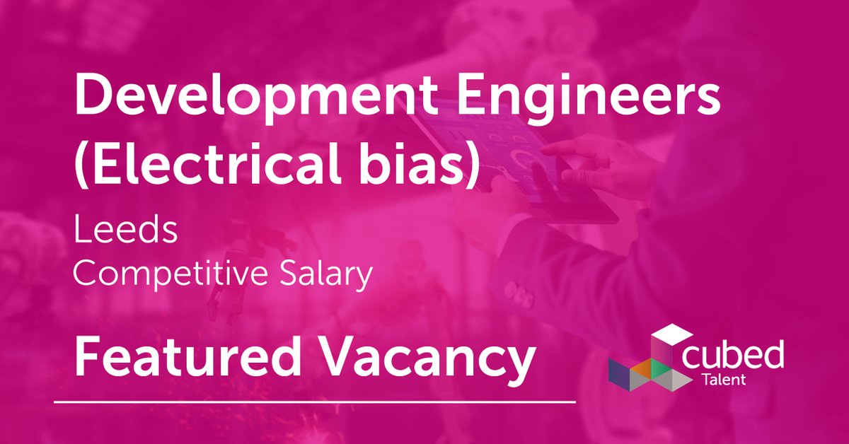 Cubedcareers's tweet image. Cubed are proud to present this opportunity for Electrically biased Development Engineers. 

jobs.cubedresourcing.co.uk/vacancies/2370…

#DevelopmentEngineers #EngineeringJobs #ElectricalEngineer