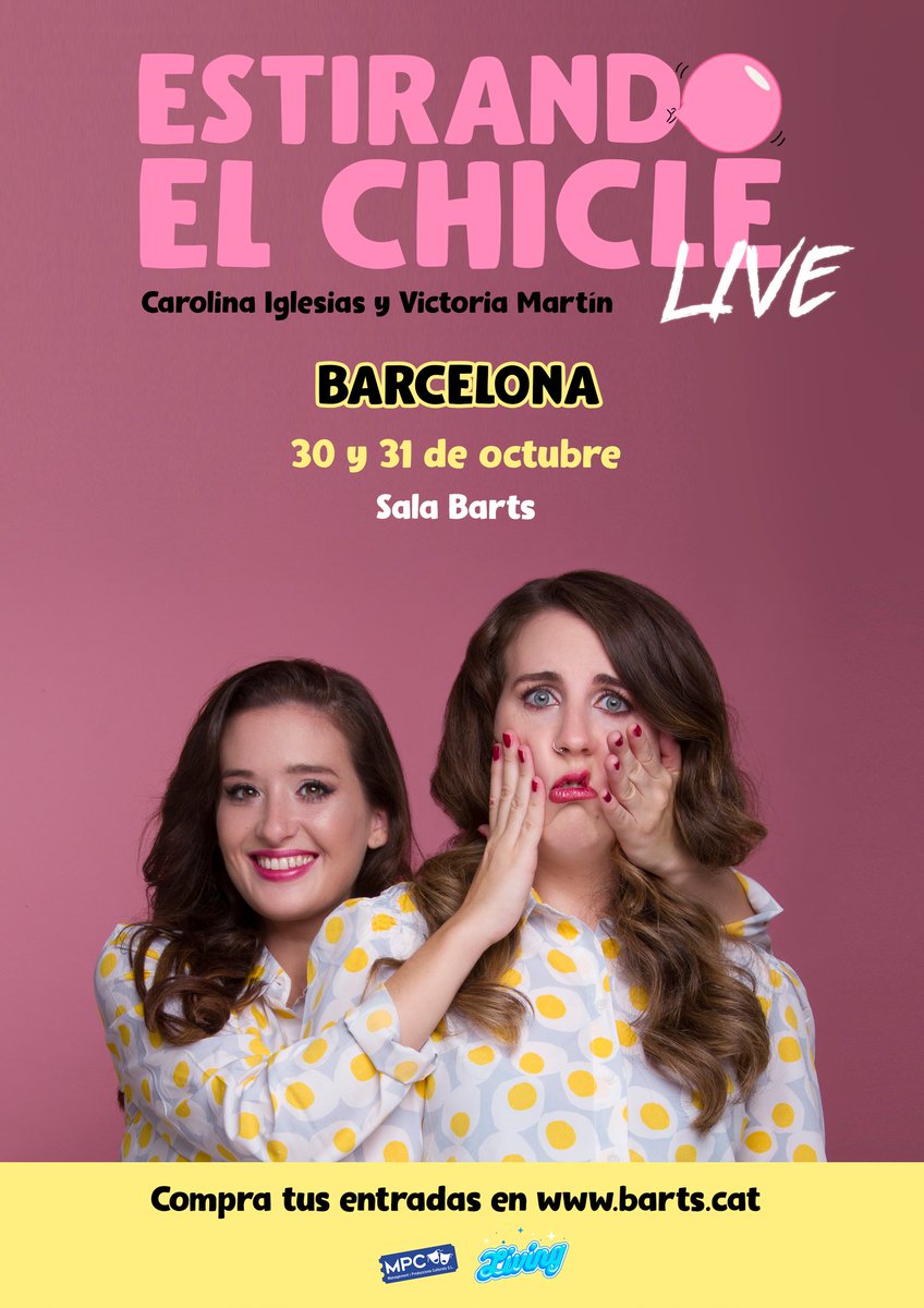 EstirandoChicle's tweet photo. 30 y 31 de octubre a las 19:00 y 17:00, Estirando el chicle LIVE vuelve a 🔥 BARCELONA 🔥 a la Sala Barts!!

Las entradas salen a la venta hoy a las 18:00, os pondremos link para que podáis comprar! https://t.co/DYNm3A8cUm