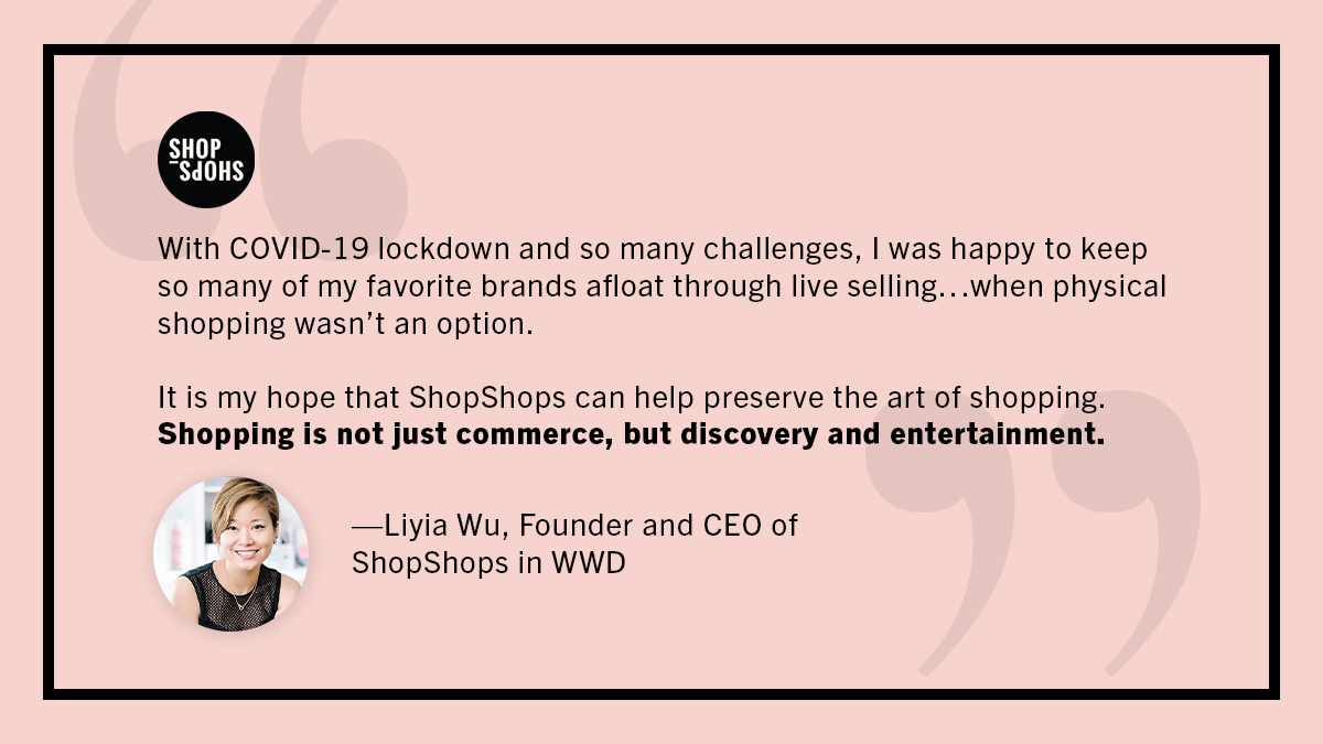 We believe that live shopping can bring a sense joy and discovery!  <a href="/Liyia11/">Liyia</a>, our CEO and Founder was recognized as one of the winners of the <a href="/apparelfootwear/">AAFA</a> American Image Awards for her vision of the future of shopping. 

Read more in WWD: tinyurl.com/zp6a9nez