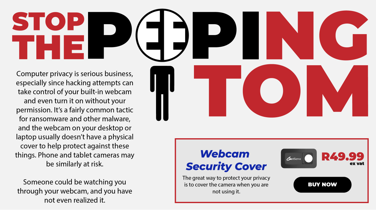 Partserve's tweet image. Keep your most private information secure! 
A great way to protect your privacy is to cover your webcam when you are not using it.
partserve.co.za/buy/index.php?…
 #privacy #webcamcover #popi #popiact #1july2021 #privacy #privacyprotection #partserve