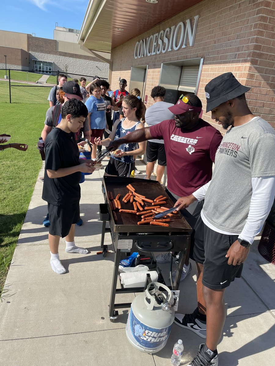 PrincetonHSFB's tweet photo. When you have a great first half of summer you have a little early 4th of July celebration! Way to work Panthers! #certified https://t.co/9oE7nyGnO7