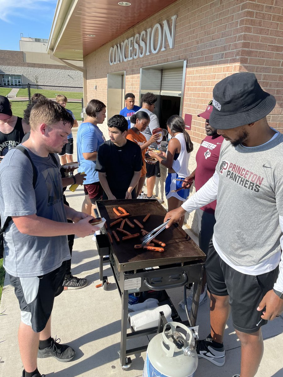 PrincetonHSFB's tweet photo. When you have a great first half of summer you have a little early 4th of July celebration! Way to work Panthers! #certified https://t.co/9oE7nyGnO7