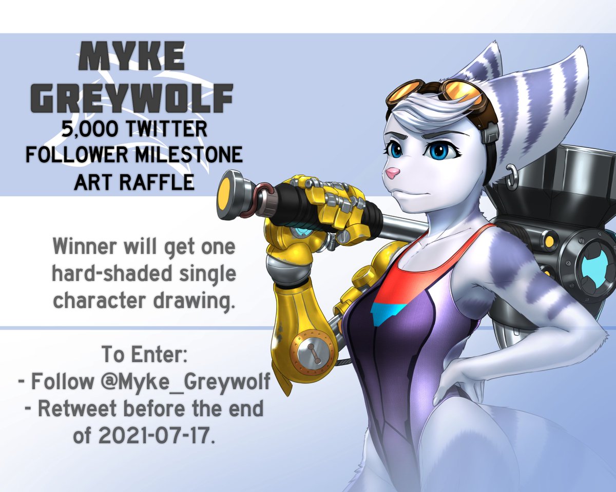 Finally, the 5,000 follower milestone has been reached! Time to give away FREE ART! Follow me and retweet this post, and you could be the winner of a drawing of any one character of your choice! Dead line for entries is 2021-07-17. #artraffle