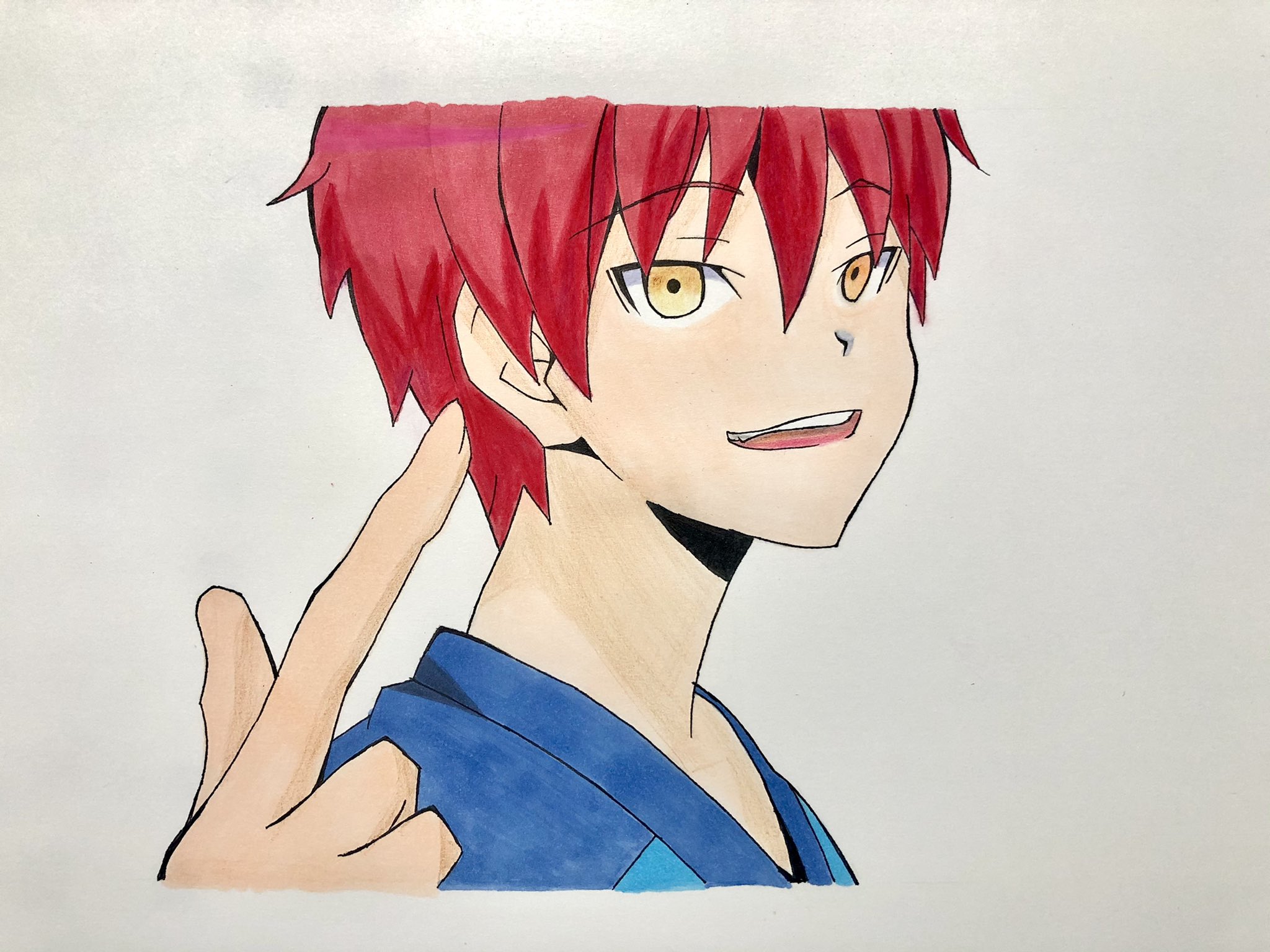 鬼羅ノ助 Kuroko 暗殺教室のカルマ描きました 暗殺教室 赤羽カルマ 中ニ半 絵描きさんと繋がりたい イラスト好きさんと繋がりたい 模写 コピック 色鉛筆 イラスト 模写 T Co Dbqxoacw7n Twitter