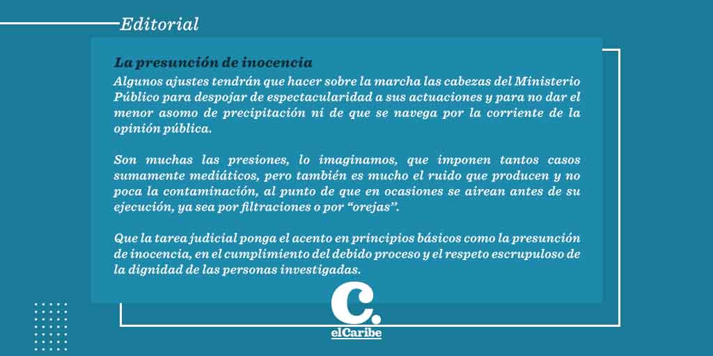 ElCaribeRD's tweet image. #elCaribe te invita a leer su #Editorial: La presunción de inocencia
Para más detalles visite el portal► elcaribe.com.do
