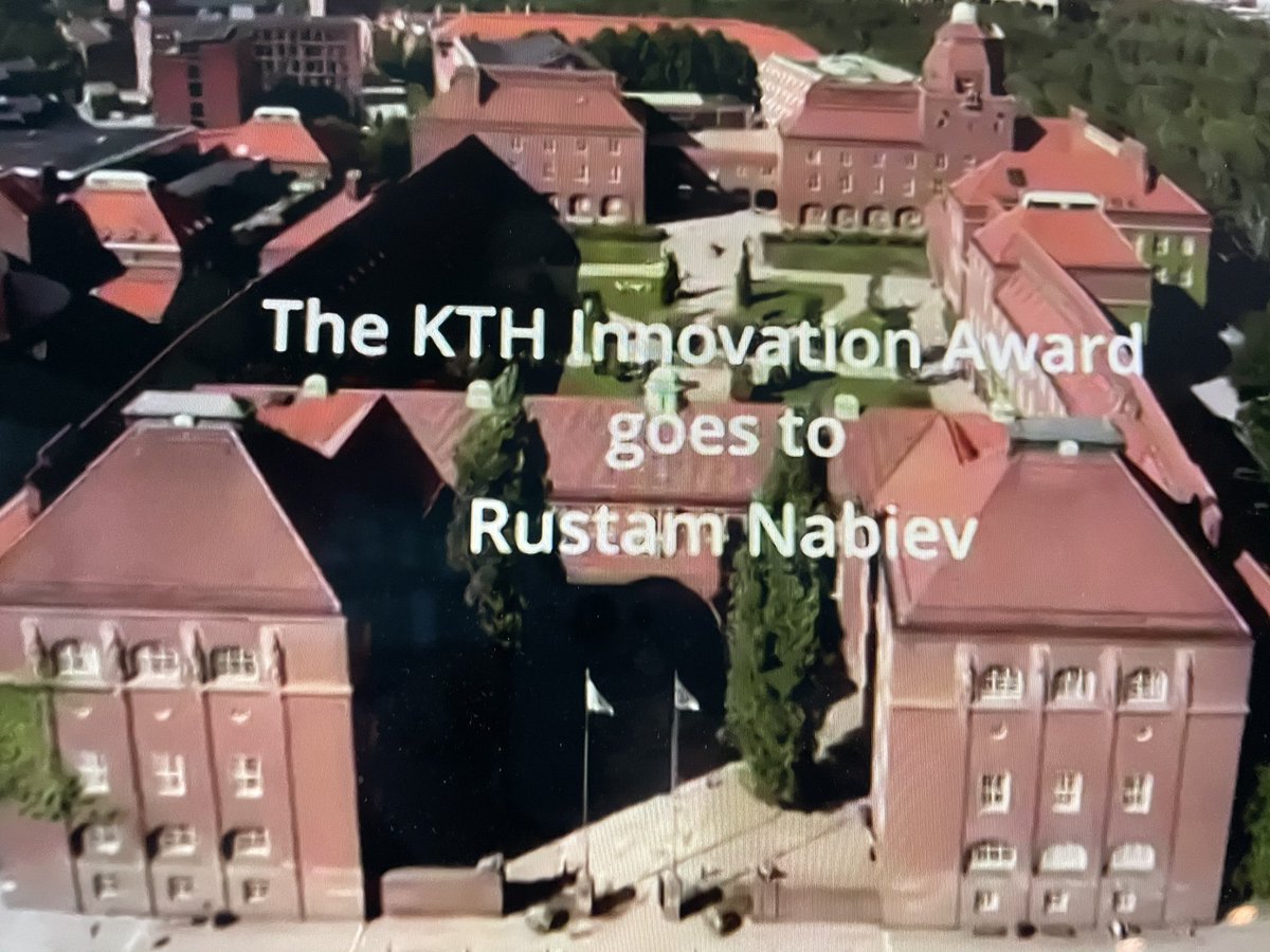 Attending @KTHuniversity Innovation Award ceremony w @SigbrittK from home. Brighter tomorrow. Congratulations to Rustam Nabiev 🎉