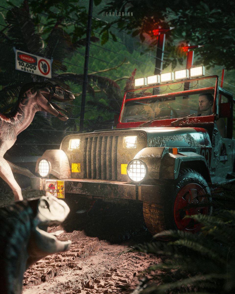 exolorian's tweet image. This visual is inspired by the classic Jurassic Park, one of the best dinosaur movies ever!

And of course, couldn't leave out my favorite... the velociraptor!

Done with @Blender and @Photoshop 
Hope guys enjoy this piece.