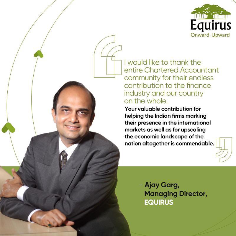 equirusgroup's tweet photo. Ajay Garg wishes the entire CA fraternity, thanking them for their continued dedication to upscaling the financial ecosystem of the nation. #CharteredAccountantsDay #CADay2021 #equirus #equirusgroup #finance #economy https://t.co/Ng1GMlhxZA