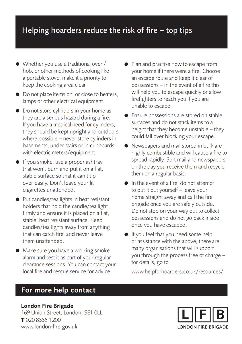 SolihullSAB's tweet photo. Take a look at these #Hoarding safety top tips to reduce risk of fire (from @LondonFire &amp; @HelpForHoarders)

#HelpforHoarders

Available to download here 
👉https://t.co/Tn7o7I4QDQ https://t.co/13uqqbuqep