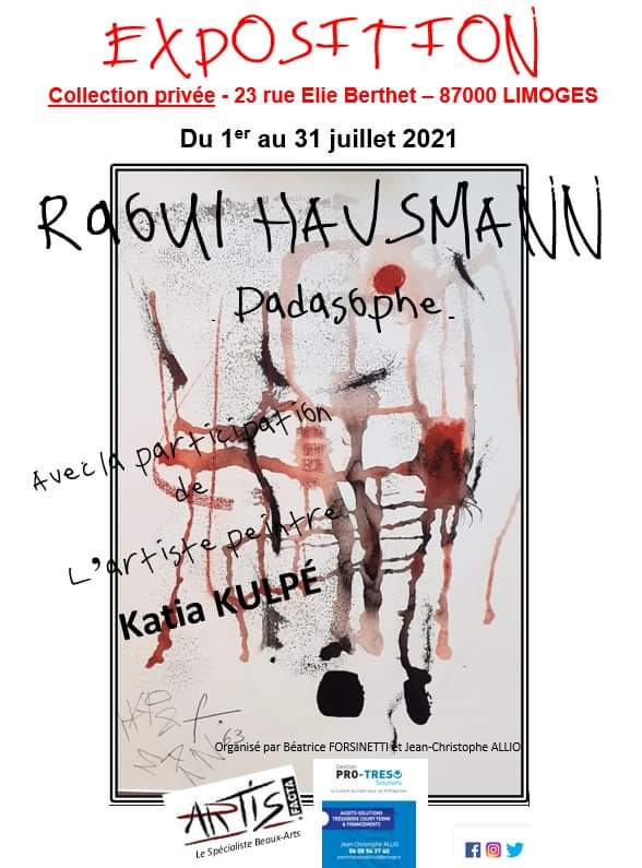 ArtisFacta's tweet photo. Nouvelle Expo chez Artis Facta
Raoul HAUSMANN, pour le 50ème anniversaire de sa mort. 
Collection privée.
Notre amie, Katia KULPE, artiste peintre, nous fait le plaisir de participer à cette exposition, avec ses superbes toiles.
N'hésitez pas à passer entre le 1er et le 31/07 https://t.co/bie1DO3ejv