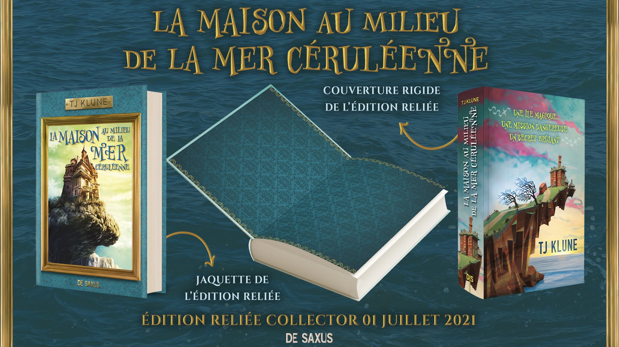 de saxus on twitter la maison au milieu de la mer ceruleenne de tj klune tjklune et traduit par cecile tasson est disponible en librairie en relie collector couverture rigide jaquette