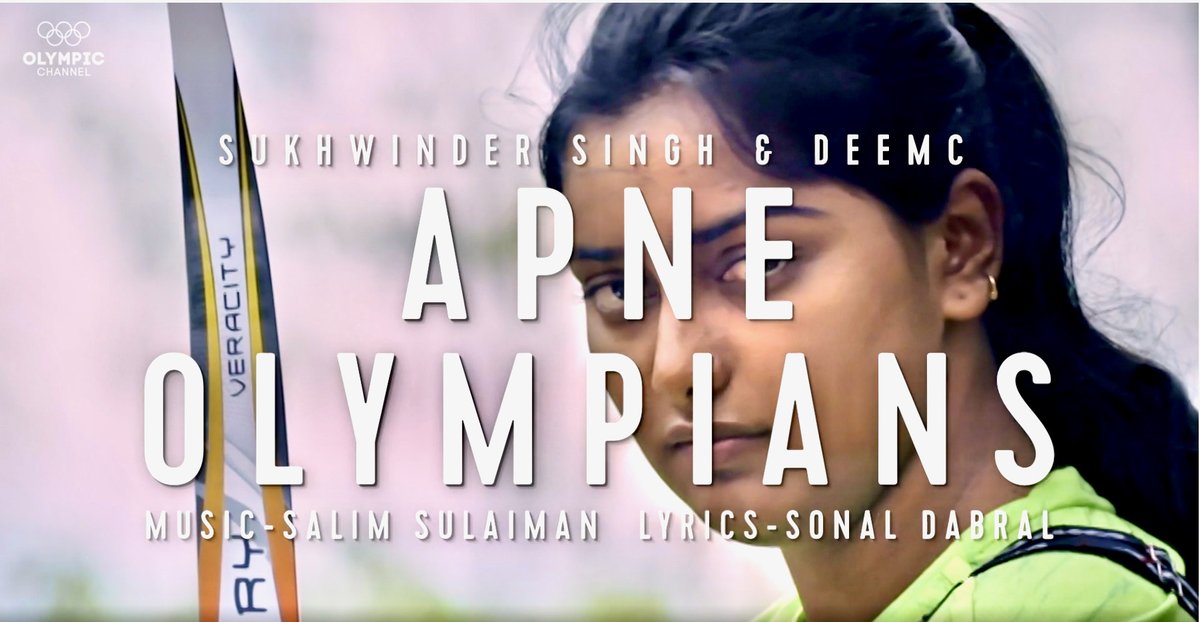 Duniya Ko Apna Jalwa Dikhayenge
Naye Aasmanon Mein Tiranga Fehraayenge...
 
Proud to have written this song. Here's the link to the full song and the video.
olympics.com/hi/video/apne-…