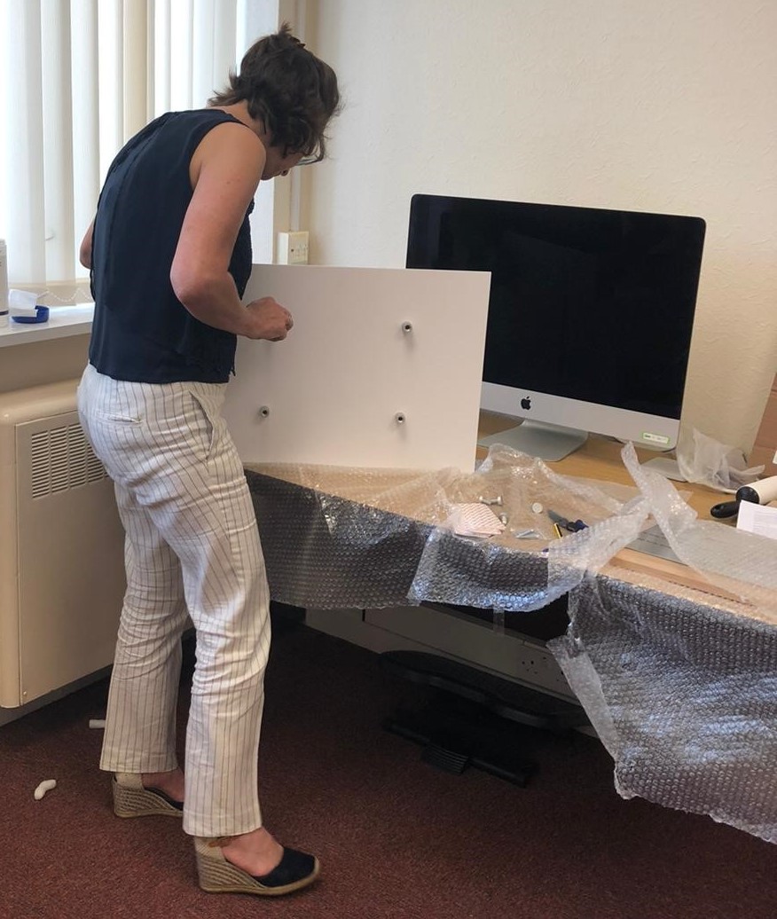 The @MIHSolutions Team knows no bounds when it comes to making things happen. Here's Senior Communications and Engagement Specialist, Jenny, taking up DIY to make sure the plaques being unveiled @KettGeneral and @NGHnhstrust new hospital launch today look fabulous! #MakeItHappen https://t.co/wilEY2wQEI