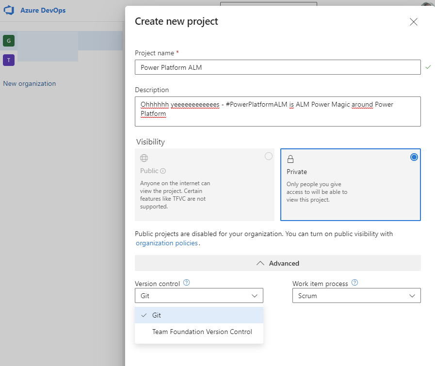 TKarafilov's tweet image. Here we go ... #PowerPlatformALM ... more will come ...

(I will go with &quot;Git&quot;, not with &quot;Team Foundation Version Control&quot;)

#PowerPlatform #ApplicationLifecycleManagement #AzureDevOps #DevOps