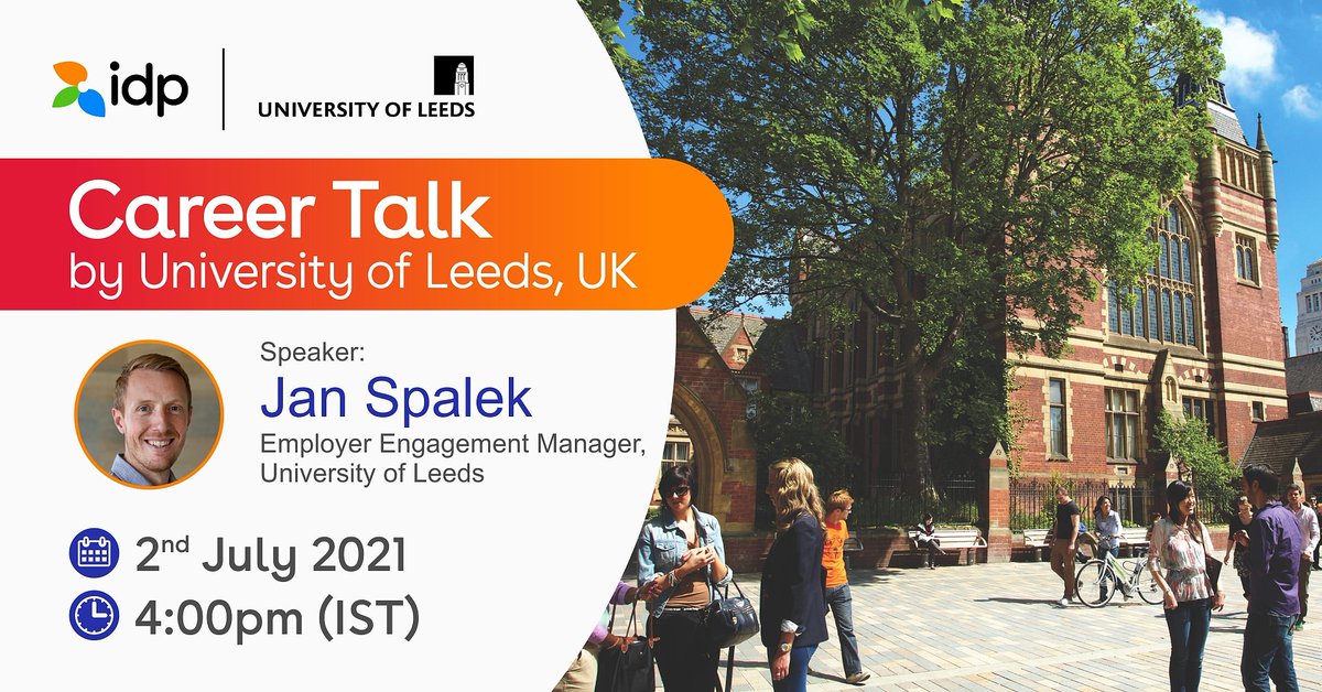 LeedsSouthAsia's tweet photo. Tune in tomorrow to watch Employment Engagement Officer, Jan Spalek talk about Career at Leeds.
Live with IDP on 2nd July, 4 PM IST. Get in touch for more details 🤳 https://t.co/LDipRybDCn