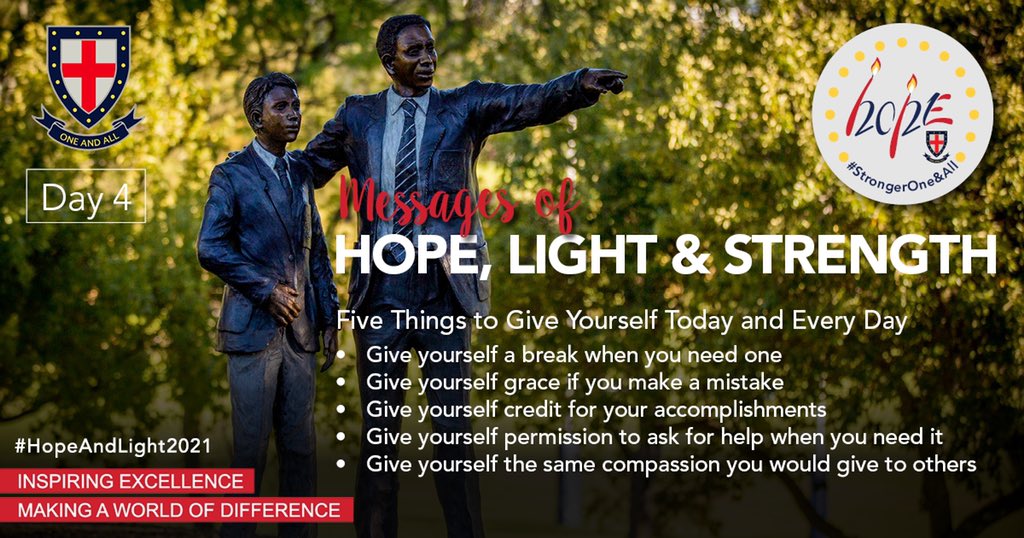 ststithians's tweet photo. We share with you today’s message as shared by Olga Carr from our Advancement Department, a positive message that resonated with her from an unknown author.

Share your messages/photographs/Prayers or quotes to moments@stithian.com

#HopeAndLight2021 #StrongerOneAndAll https://t.co/fhShgZ4XwG