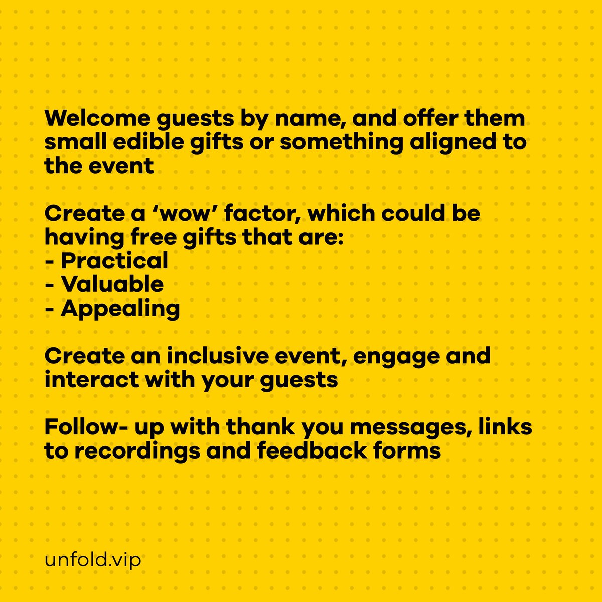 UnfoldEventsVIP's tweet image. An event lasts a day memories last forever ... Here are some tips to make your event more memorable #swipeleft
