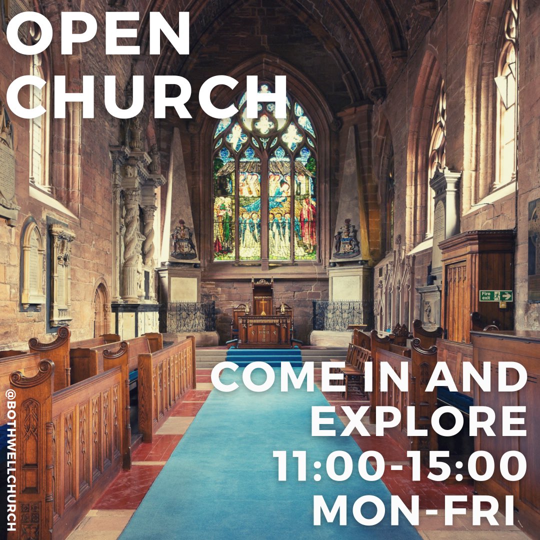 BBCofS's tweet photo. Did you want to explore this historic gem? Are you looking for a moments peace in our busy world ? During the months of July and August Bothwell Parish Church is open for visitors Monday - Friday 11:00-15:00. Come on in and explore the beauty and peace today. #bothwell #opendoors https://t.co/8k2MN10zFI