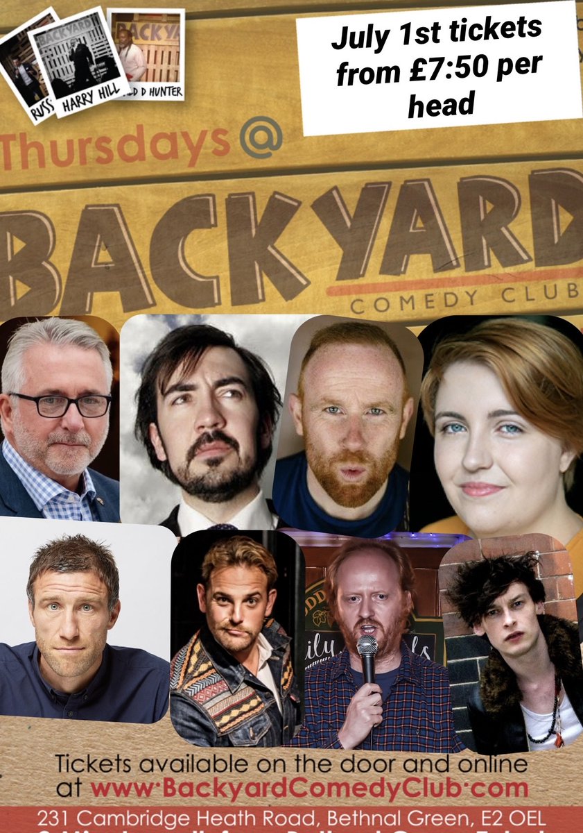 Catch me at Backyard Comedy tonight. On with this great line up! #stephencarlin #backyard #comedy #london #standup