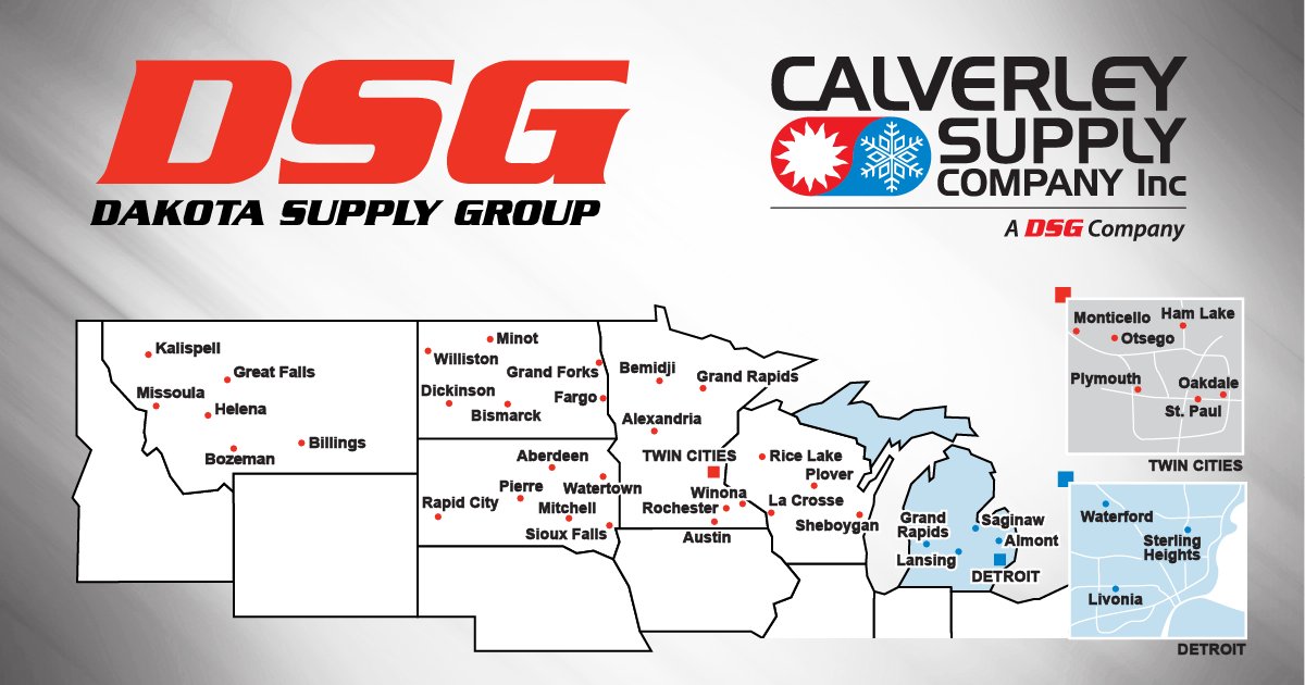 Calverley Supply in Michigan has joined Dakota Supply Group as of July 1, 2021. The acquisition of Calverley Supply makes each Calverley employee an owner at DSG and it opens a new market for DSG. bit.ly/3xafOor #DSGSupply #ESOP #CalverleySupply #Michigan