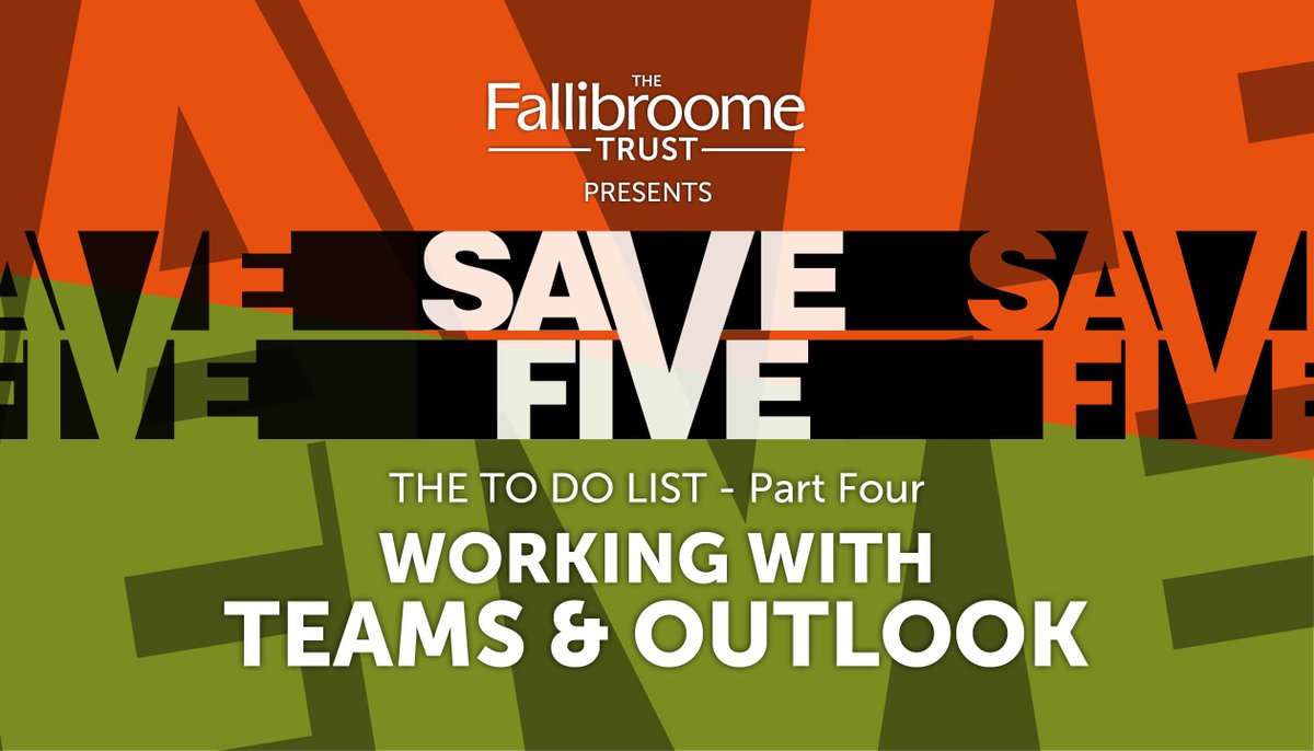HalliardTrust's tweet image. Save Five - Small videos to save a lot of time - To Do Lists - Ep4: Working With Teams &amp;amp; Outlook @TheFalliTrust #SaveFive vimeo.com/569802988