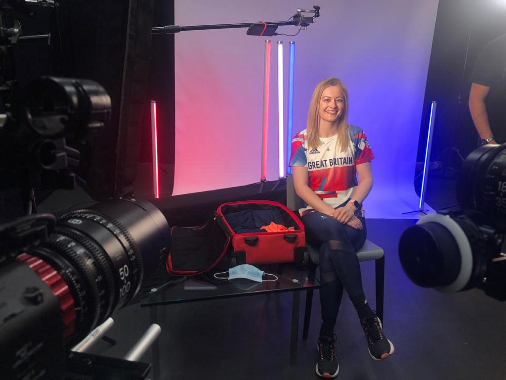 Behind the scenes the other day filming for <a href="/C4Paralympics/">C4 Paralympics</a>  <a href="/WeAreWhisperTV/">Whisper</a>  🤩🎥 In love with the new <a href="/adidasUK/">adidas UK</a> kit😍🔥 #roadtotokyo #watchthisspace #tokyo2020