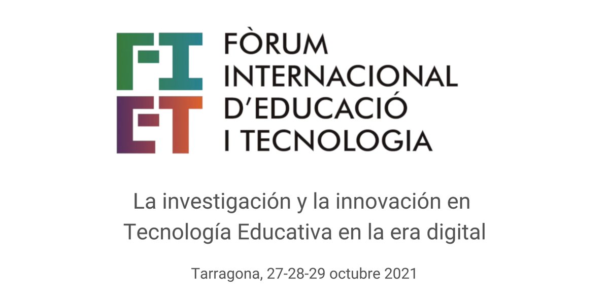 Forum Internacional de #Educación y #Tecnología. La investigación y la innovación en Tecnología Educativa en la era digital.
Hasta el 30/07/2021 presentación comunicaciones.
Inscripciones fiet2021.fietcat.cat/registro

#FIET2021

fiet2021.fietcat.cat/es/

<a href="/EventoCiencia/">EventoCiencia</a> <a href="/CrueUniversidad/">Crue Universidades</a>
