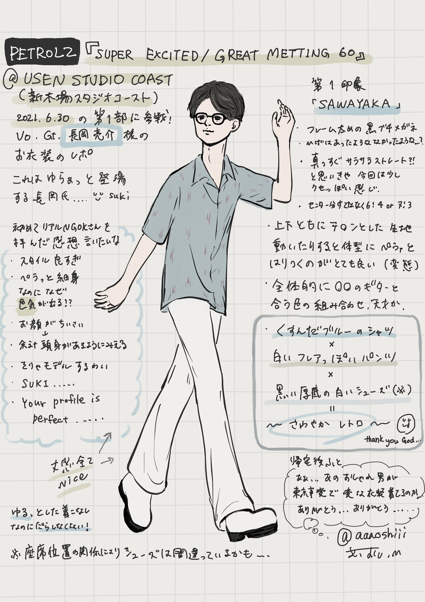 ペトロールズ Tシャツ PETROLZ 長岡亮介 X MUSICIAN×T-SHIRT Vol.01