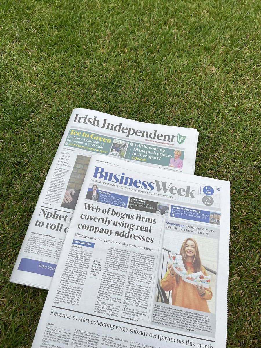 barbarabennett0's tweet photo. Delighted to be featured on the cover of the Business section in the Independent today. Super excited to launch my capsule collection with Brown Thomas next Tuesday! 🥳 #CREATE2021 https://t.co/V2adrn2wrG