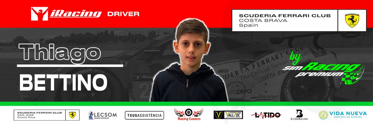 Dia de presentaciones!!!
Comenzamos con el benjamín del equipo que entra de forma oficial a la plantilla.

<a href="/BettinoThiago/">thiago bettino</a> Piloto de Karting muy joven y con un gran futuro en el Simracing. 

Estad atentos que esta tarde se viene la siguiente👀