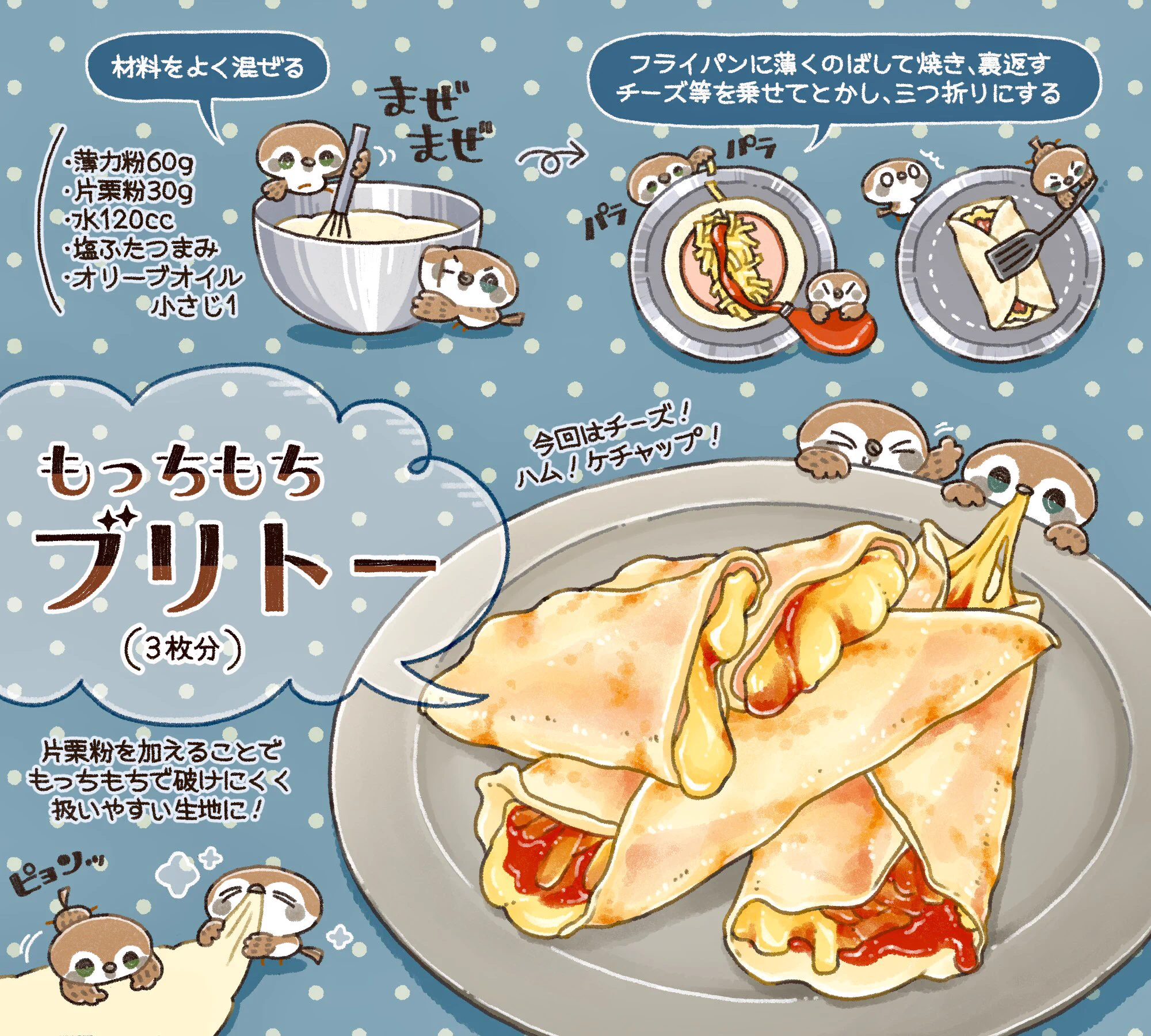 朝食やおやつにも良さそう！生地がもっちもちに仕上がるという「ブリトー」のレシピ！