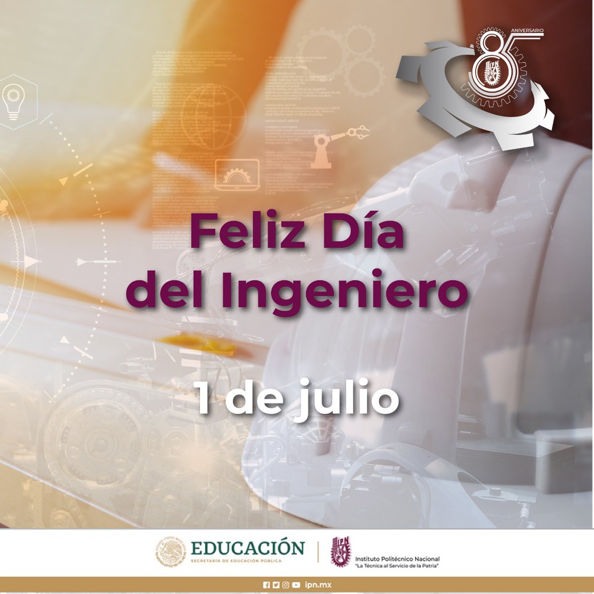 ¡Feliz #DíaDelIngeniero! En el IPN nos sentimos orgullosos de nuestros egresados que contribuyen al desarrollo del país, siempre con la convicción de poner nuestro lema en alto "La Técnica al Servicio de la Patria". 

#Huélum 
#OrgullosamentePolitécnicos