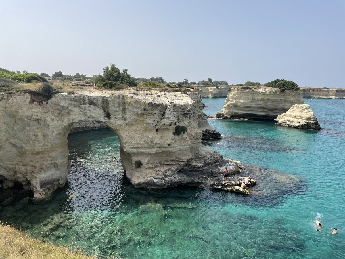 RocksInWater's tweet photo. “The lovers arch” in Torre Sant’Andrea, Puglia. 

The faraglioni (sea stacks) of Torre San’Andrea, which is a village on the Adriatic coastline.

We snorkeled under the arch and dove off the cliffs. Magical. 

#salento #puglia #italianvacation #italy #sea #mare #nomadicnetwork https://t.co/pjoP0zQdPX