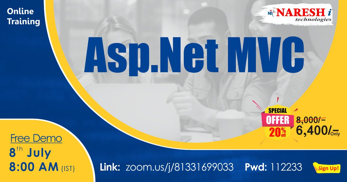 nareshitech's tweet image. 👉Attend Free Online Demo On Asp.Net MVC By Real-time Expert.
✍️Join URL: bit.ly/2UkTPg0
🔥Special Offer Rs.6,400/- Only (Online Training)
👉Demo Starts on 8th July @ 08:00 AM (IST)
+91-8179191999
Telegram: t.me/nareshit
#Aspdotnetmvc #IT