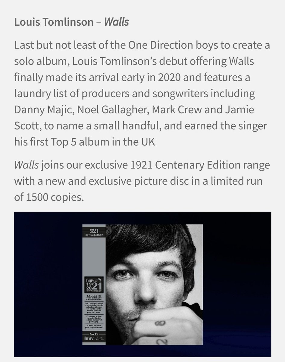 Louis Tomlinson News on X: #Update  The Walls CDs have been restocked on  Louis' online music store! Buy:    / X