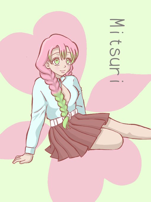 SakuyaさんがTwitterに投稿した甘露寺蜜璃(鬼滅の刃)のイラスト。