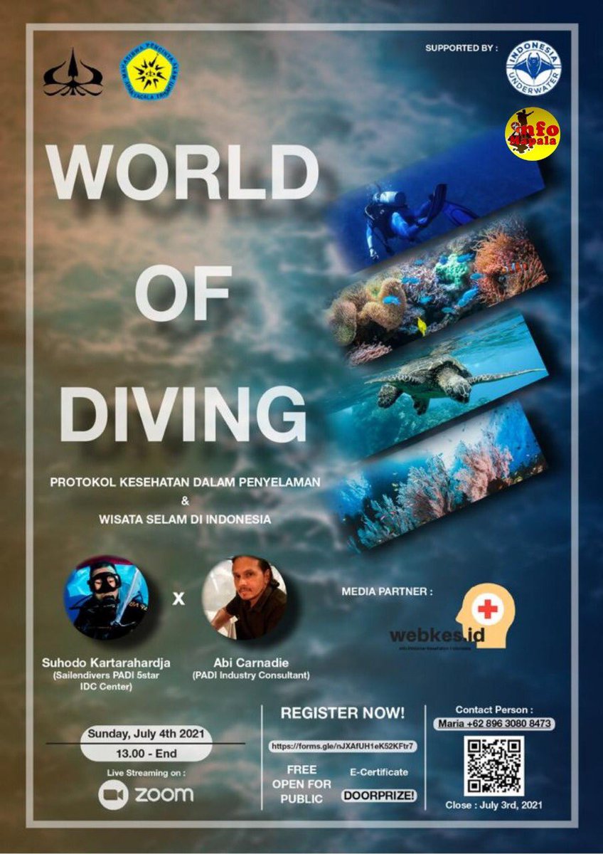 Have you registered yet?

Go click forms.gle/nJXAfUH1eK52KF… for registration.

#Webinar #diving #divers #indonesiadivers