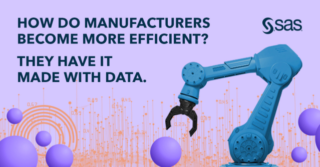 Dara_JMP's tweet photo. SAS is helping businesses turn data into answers. When manufacturers look to accelerate the time between detection to correction, SAS is making it happen. Check out how data is helping to turn out a better product #CuriosityForever https://t.co/AW4vU26Q9X https://t.co/BVxkdl7gS5