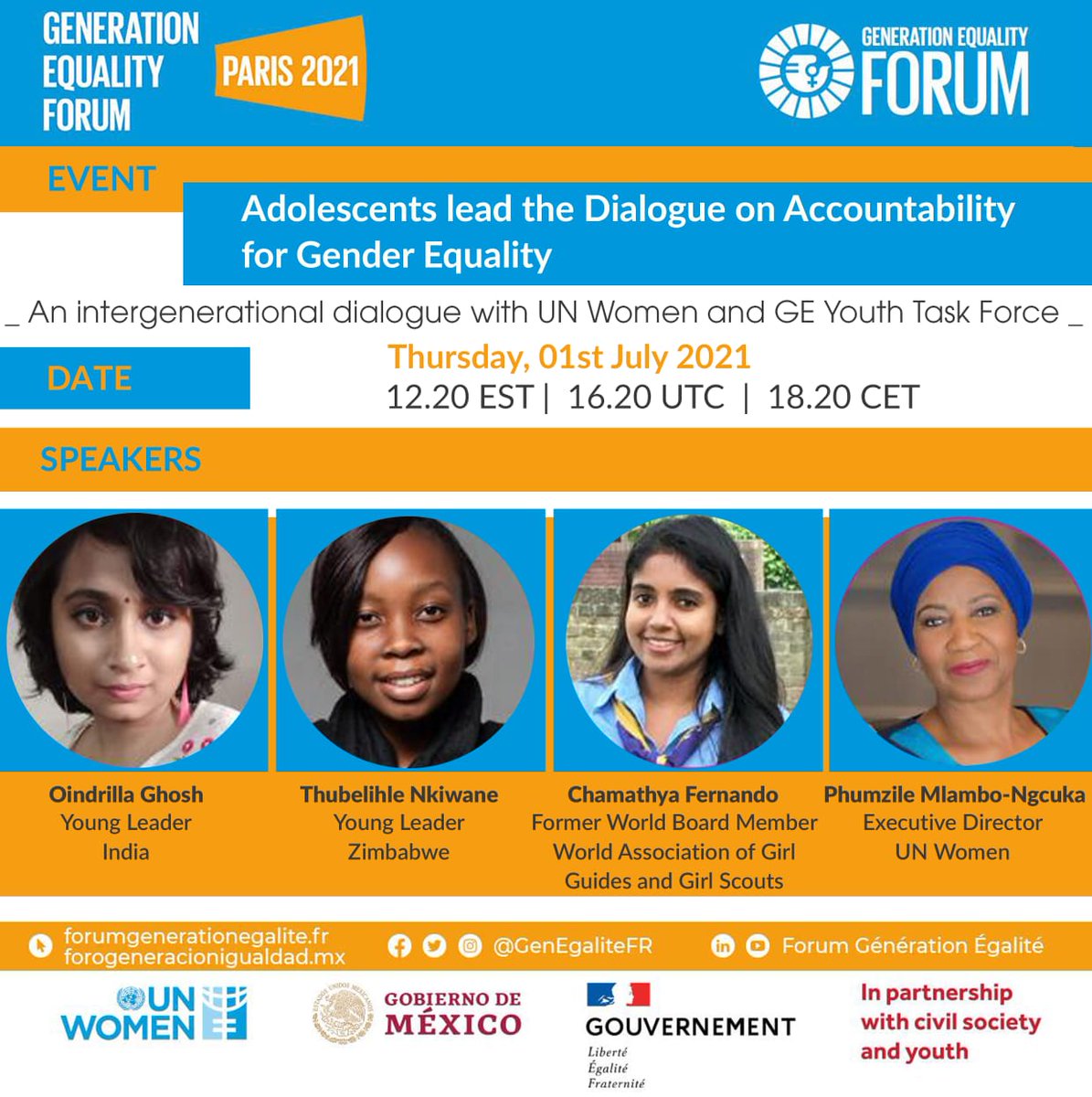 World Association of Girl Guides and Girl Scouts (@wagggsworld) on Twitter photo Tune in to hear <a href="/chamathya93/">Chamathya Fernando</a> of @girlguidessl & WAGGGS Rep for @beijing25youth speak at the “Adolescents lead the Dialogue on Accountability for Gender Equality” #GenerationEquality event today.
⏲️12.20 EST / 16.20 UTC / 18:20 CET
🔗forumgenerationegalite.fr/en/get-involve…
#ActForEqual Tune in to hear <a href="/chamathya93/">Chamathya Fernando</a> of @girlguidessl & WAGGGS Rep for @beijing25youth speak at the “Adolescents lead the Dialogue on Accountability for Gender Equality” #GenerationEquality event today.
⏲️12.20 EST / 16.20 UTC / 18:20 CET
🔗forumgenerationegalite.fr/en/get-involve…
#ActForEqual