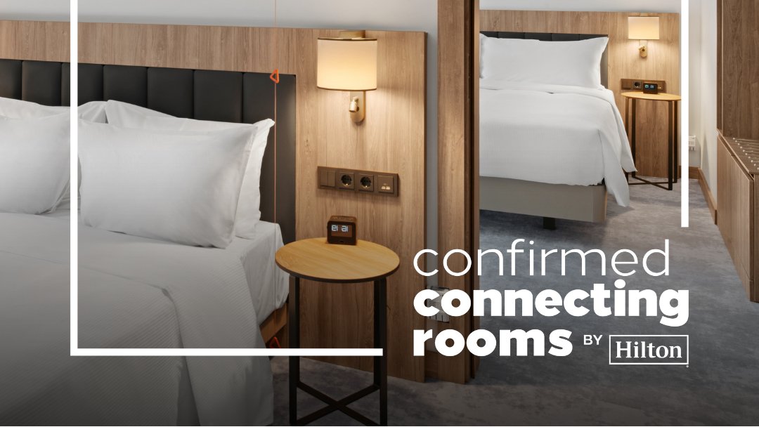 HiltonGI_Muscat's tweet photo. Did you know that you can now book and instantly confirm your connecting rooms at Hilton Garden Inn Muscat when you book at https://t.co/6T8MibU9qs or in the Hilton Honors App? No more waiting or calling!
#confirmedconnectingroomsbyhilton #connectionconfirmed #staytogether https://t.co/lhdSjeL6wc