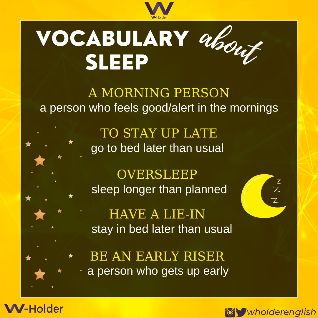 enthemanhattan's tweet photo. Vocabulary about ‘Sleep’ 🌙 💤 

#WHolder #vocabulary #ingilizceöğreniyorum #englishvocabulary  #learningenglish #ingilizcekelimeöğren https://t.co/Y66RyJi6rS