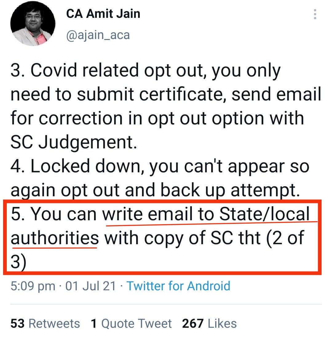 insane_auditor's tweet photo. Guys, writing to State Govt. authorities will ensure that exams are allowed only after strict adherence to SOPs and DMA rules.

I request you all to send as much as emails to SGs.

Hardly, I'll take few minutes.

Please, retweet max.🙏

@ajain_aca
@anubha1812 https://t.co/7nckEa2iIy