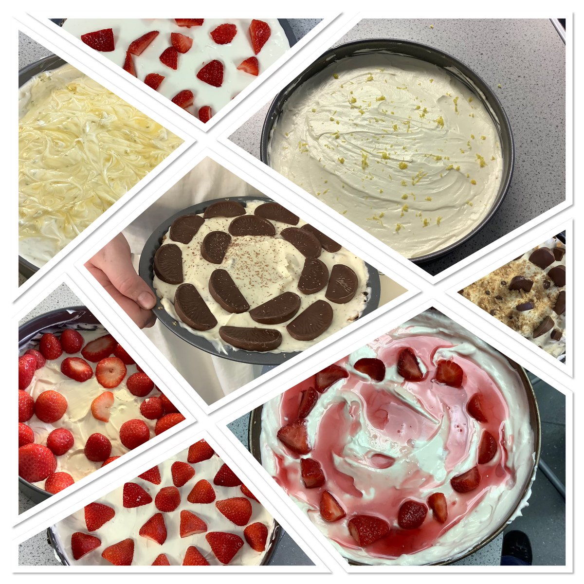Year 10 made cheesecakes today. They look fab da iawn.